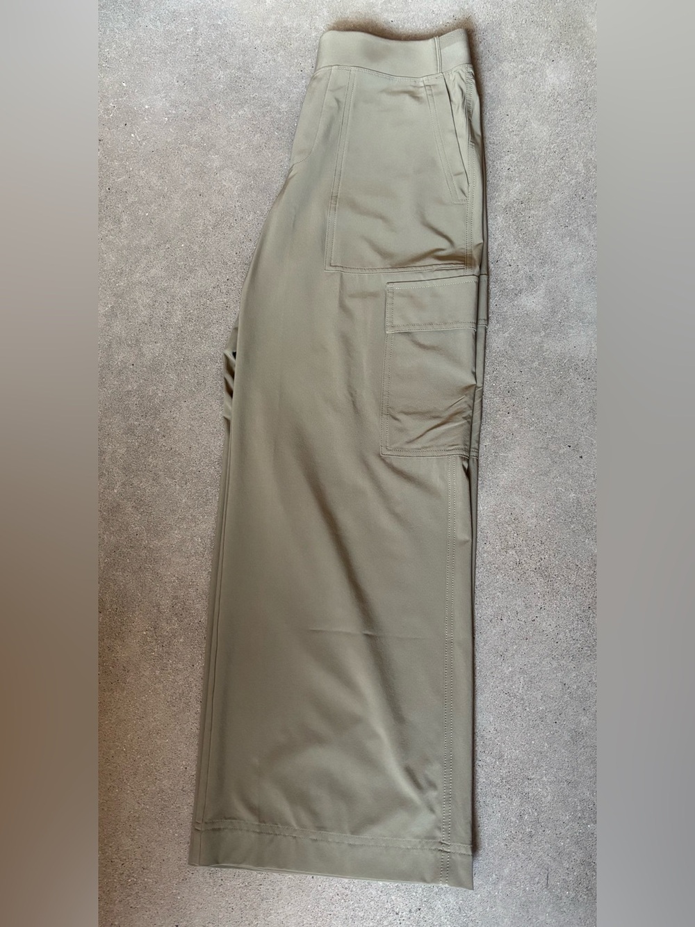 Athleta “Brooklyn” mid-rise wide leg pants, sage green, size P8